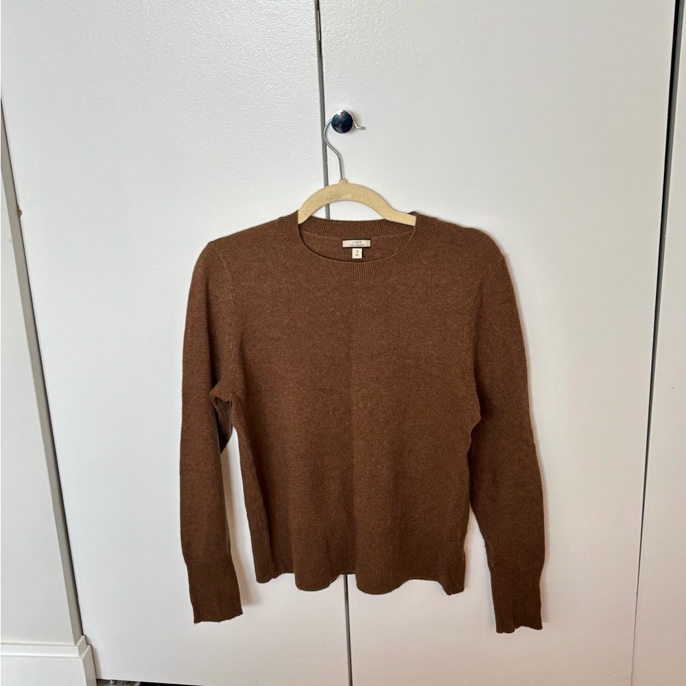 J. Crew Women’s Brown Cashmere Brown Crewneck Sweater